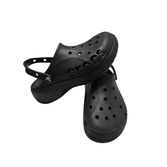 Crocs Unisex Baya Platform Clog Sandals Black Women's Size 8 Classic Comfort SH1 - Picture 1 of 8